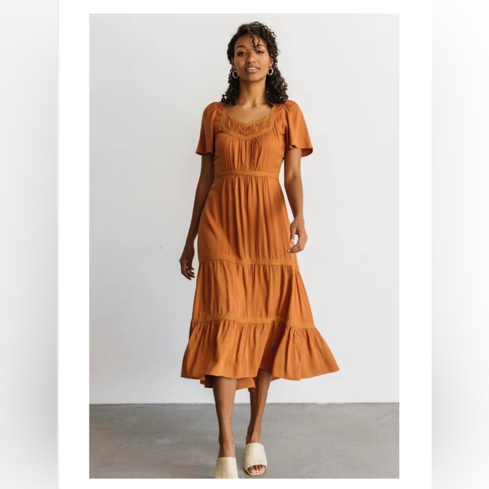 NWT Baltic Born Lumi Tiered Maxi Dress, Nutmeg, Large
